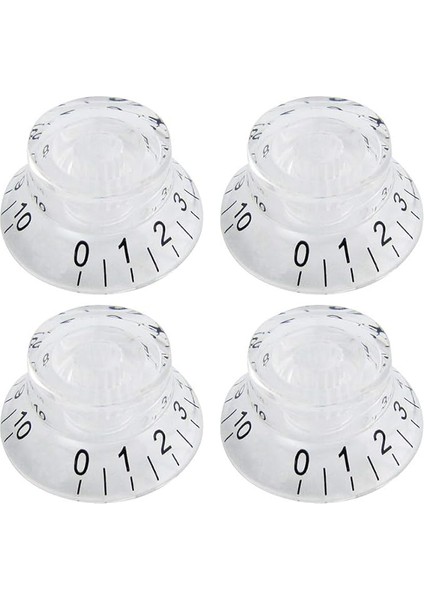 4 Adet Lp Gitar Topuzları Şeffaf Üst Şapka Tarzı Hız Kontrol Topuzları ile Uyumlu Lp Tarzı Elektro Gitar