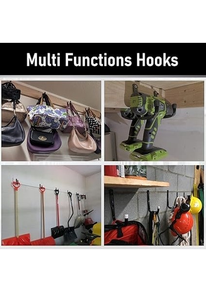 Yüksek Performanslı Garaj Saklama Kancası, Garaj Duvarı Için 9 cm Yardımcı Kanca, 8 Adet Bahçe Aleti Düzenleyici fırsatları