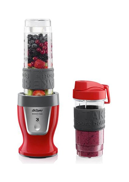 4 Adet Arzum AR1032 Shake'n Take Kişisel Blender Kırmızı