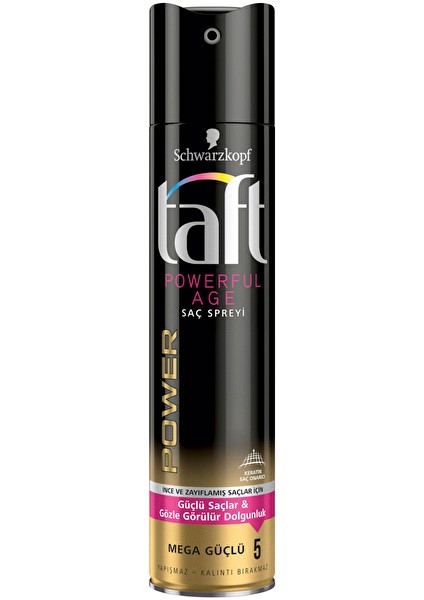 4 Adet Taft Saç Spreyi 250 ml No 5 Powerful Age Keratin