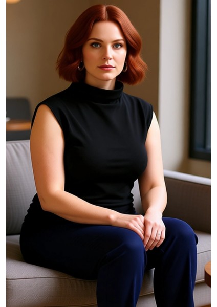 Asimetrik Kesim Dik Yaka Kolsuz Örme Bluz Kadın Modern ve Şık Seçenek Kaliteli Şık fiyatları