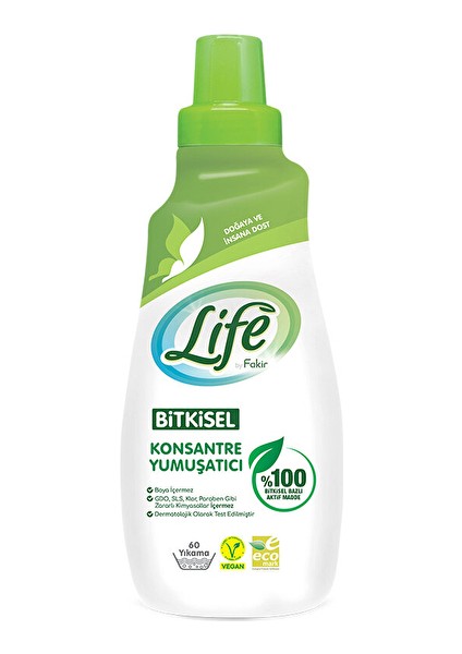 4 Adet Life By Fakir Bitkisel Konsantre Çamaşır Yumuşatıcısı 1500 ml (60 Yıkama)