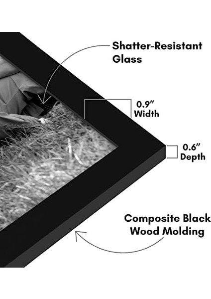 10 Parça Siyah Resim Çerçevesi Seti | 8X10, 5x7 ve 4x6 Boyutlarını Içerir. Kırılmaya Dayanıklı Cam. Asma Donanımı Dahildir! modelleri