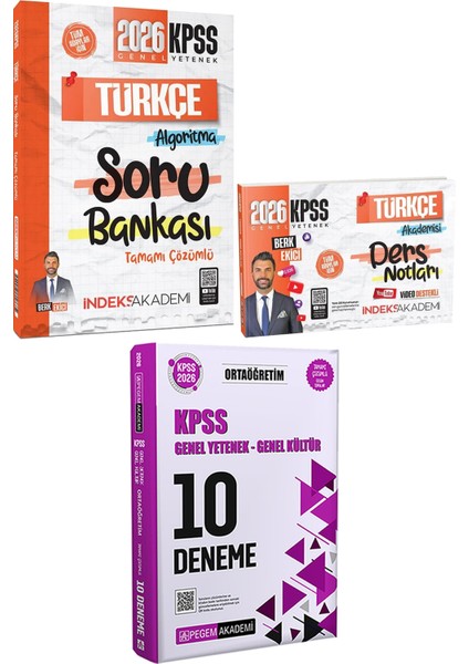 2026 Kpss Türkçe Algoritma Soru Türkçe Akademisi Ders Notu - 2026 Kpss Ortaöğretim Çözümlü 10 Deneme