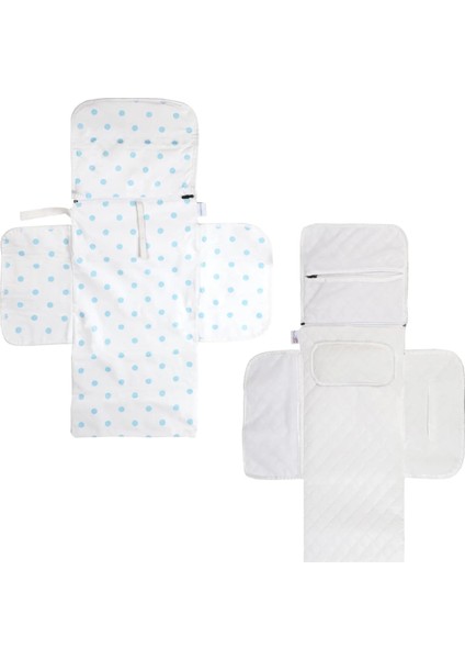 Baby&apos;ness Çanta Boy Alt Değiştirme Bakım Seti, Sıvı Geçirmez, Leke Tutmaz, Puantiyeli, Mavi, 70X35CM modelleri