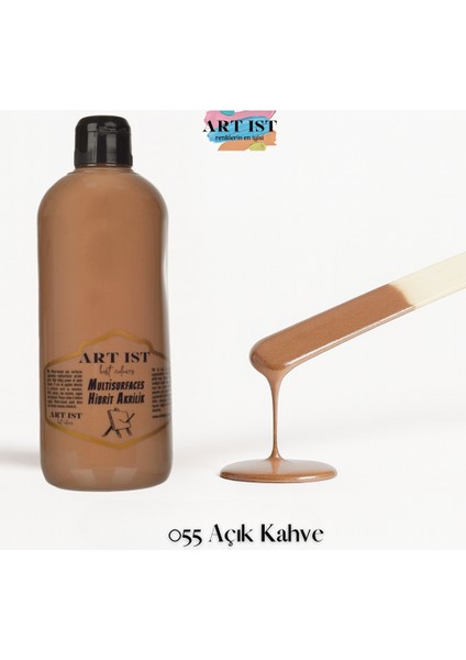 Multisurfaces Hibrit Akrilik Boyalar 500ML - 055 Açık Kahve