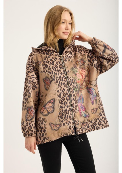 Fermuarlı Leopar+Kelebek+Rüya Kapanı Ceket modelleri