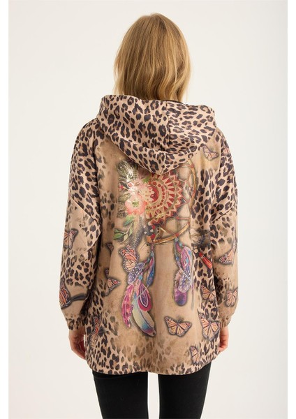 Fermuarlı Leopar+Kelebek+Rüya Kapanı Ceket indirimleri