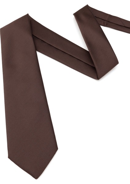 Erkek Kahverengi Mikro Desenli Kravat 50317161-400