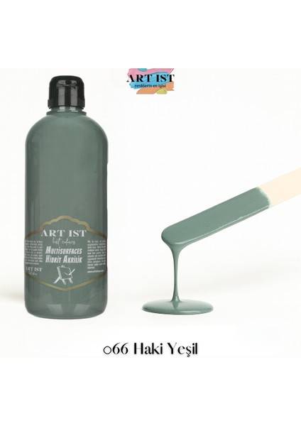 Multisurfaces Hibrit Akrilik Boyalar 500ML - 066 Haki Yeşil