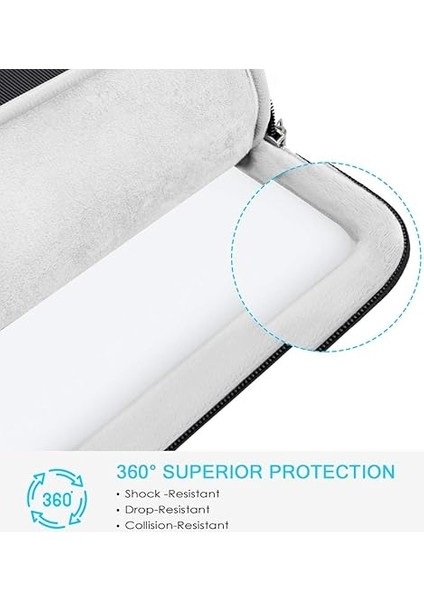 360° Laptop Kılıfı Çantası Bilgisayar Için 15 Inç New MacBook Air M4 A3241 2025/M3 A3114/M2 A2941 2024-2023, 15 Inç MacBook Pro A1990 A1707, Dell Xps 15 Plus 2022-2020 Aksesuar Cebi Ile, Siyah modelleri