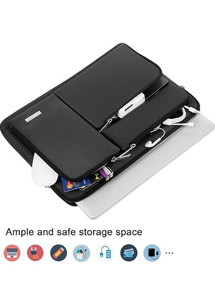 360° Laptop Kılıfı Çantası Bilgisayar Için 15 Inç New MacBook Air M4 A3241 2025/M3 A3114/M2 A2941 2024-2023, 15 Inç MacBook Pro A1990 A1707, Dell Xps 15 Plus 2022-2020 Aksesuar Cebi Ile, Siyah fırsatları