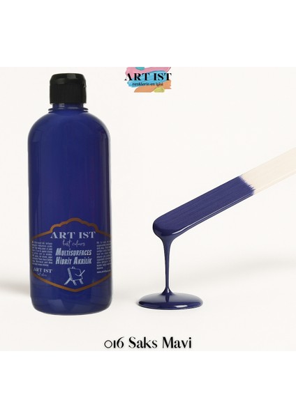 Multisurfaces Hibrit Akrilik Boyalar 500ML - 016 Saks Mavi