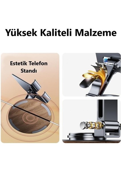 Telefon Tutucu 360 Dönebilen Ahşap Desenli Şık Tasarım Masa Üstü Telefon Standı Telefon Tutucu 16 15 14 13 12 11 Pro Max/plus/galaxy S25 Ultra S24 ile Uyumlu modelleri