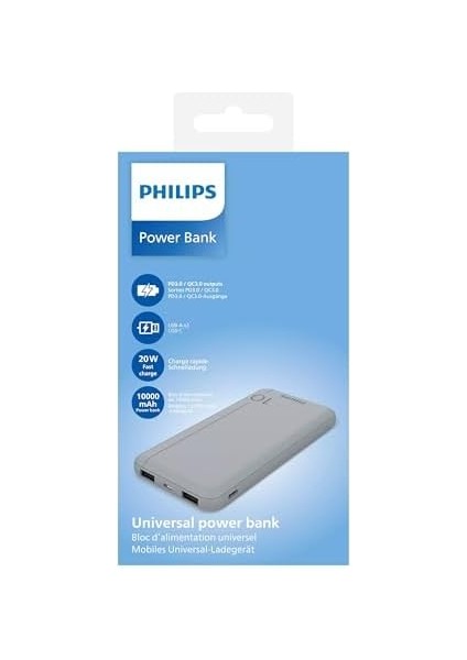 DLP1812PV 10.000 Mah Powerbank 2xusb-A 2.1A, Usb-C Çıkış, Pd - Gümüş fiyatları