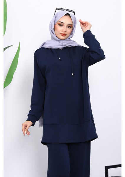 Lacivert Kapşonlu Tunik Pantolonlu Takım modelleri