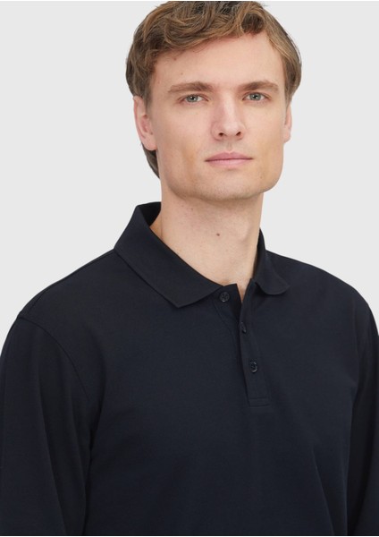 Siyah Düz Polo Yaka %100 Pamuk T-Shirt fırsatları