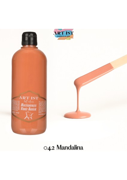Multisurfaces Hibrit Akrilik Boyalar 500ML - 042 Mandalina