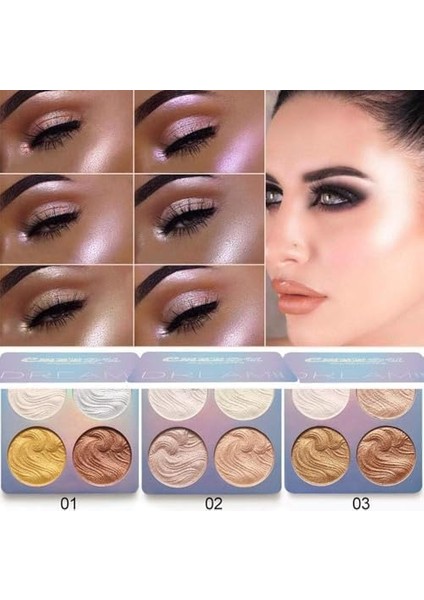 Bolivia&apos;s Fosforlu Kalem Makyaj Paleti, Premium Kalite 4 Renk Işıltılı Aydınlatıcı, Suya Dayanıklı Uzun Ömürlü Formül, Profesyonel Yüz Kontür ve Aydınlatma Paleti, Tüm Cilt Tonları Için fiyatları