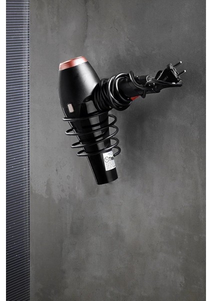 Haus Yapışkanlı Saç Kurutmalık Siyah, Sihirli Yapışkanlı Siyah Saç Kurutma Makine Askısı Y-01