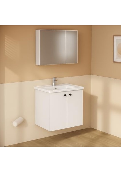 Shift T20 81006 Asimetrik Dolaplı Ayna, Parlak Beyaz, 80 cm fiyatları