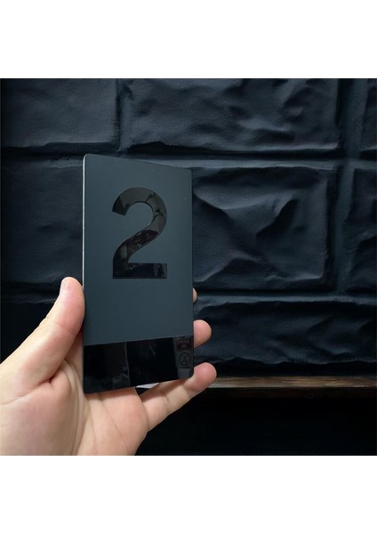 Dikey Lazer Metal -Siyah Pleksi Apartman Site -Daire Otel Ofis - Kapı Numarası - No 2 Iki fiyatları