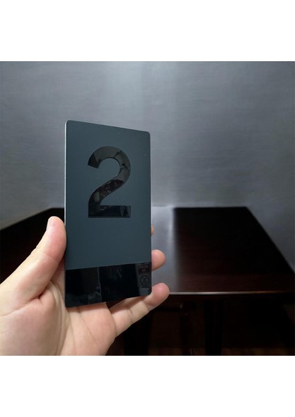 Dikey Lazer Metal -Siyah Pleksi Apartman Site -Daire Otel Ofis - Kapı Numarası - No 2 Iki modelleri