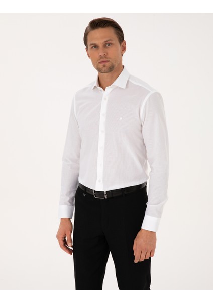 Erkek Beyaz Slim Fit Uzun Kollu Gömlek 50304594-VR013 modelleri