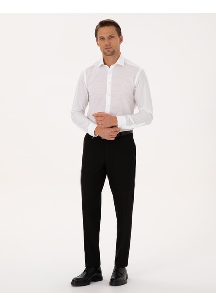 Erkek Beyaz Slim Fit Uzun Kollu Gömlek 50304594-VR013 fırsatları