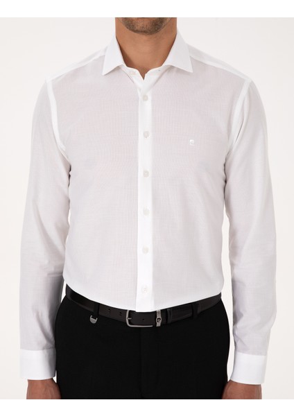 Erkek Beyaz Slim Fit Uzun Kollu Gömlek 50304594-VR013
