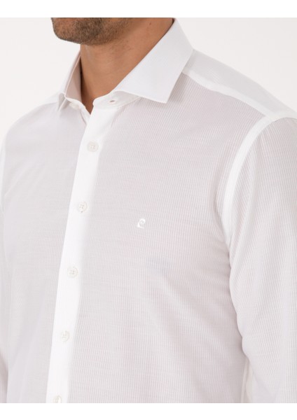 Erkek Beyaz Slim Fit Uzun Kollu Gömlek 50304594-VR013