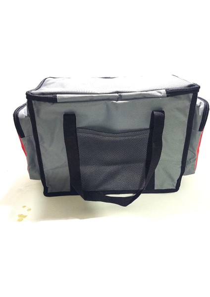 Yalıtımlı Piknik Soğutucu Çanta, Yan Cepli, Taşıma Askılı, Orta Boy, (Gri-Kırmızı) fırsatları