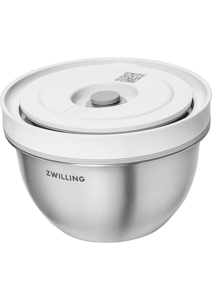 Fresh & Save Bowls Vakumlu Saklama Kabı, S, 12 Santimetre, Paslanmaz Çelik, Metalik Gri