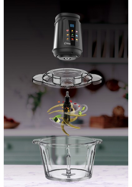 KC-8250 Gıda Öğütücü Doğrayıcı | 500W Güçlü Motor&3l Cam Kase &9 Titanyum Bıçaklı & Dokunmatik Ekran fiyatları