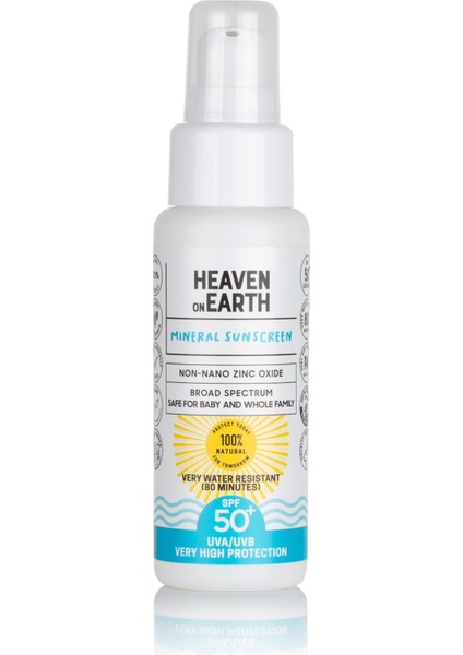 On EARTH%100 Doğal ve Organik Içerikli Mineral Güneş Koruyucu Krem Vegan 50+ Spf/pa ++++ Suya Dayanıklı 50 ml