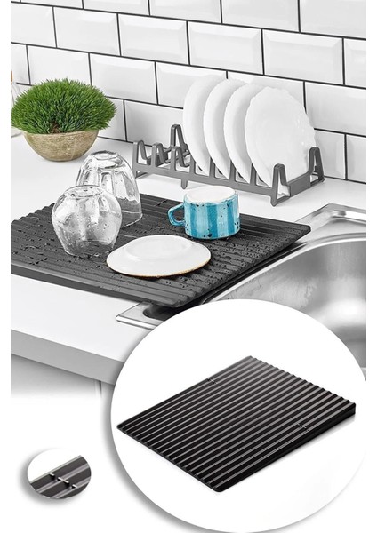 Tezgah Üstü Bulaşık Kurutmalığı Özel Eğimli Dizayn Bulaşıklık Sert Sağlam 40 x 32,5 cm 10145 fiyatları