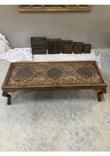 Ahşap Oyma Lükens Ayak Orta Sehpa fırsatları