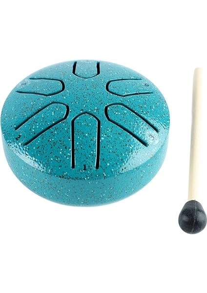 Dil Davul, 6 Not Çelik Endişesiz Handpan Vurmalı Çalgı Meditasyon Yoga Için Baget Ile (Yeşil) Işlenme Aracı indirimleri