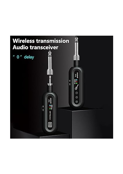 Kablosuz Gitar Temi 6.35MM ve 3.5mm Çift Fişli Gitar Verici Alıcı Seti Gitar Bas Elektrik Aletleri Için Uhf Ayarlanabilir Tak ve Çalıştır Uzun Mesafe Gerçek Zamanlı Iletim fiyatları
