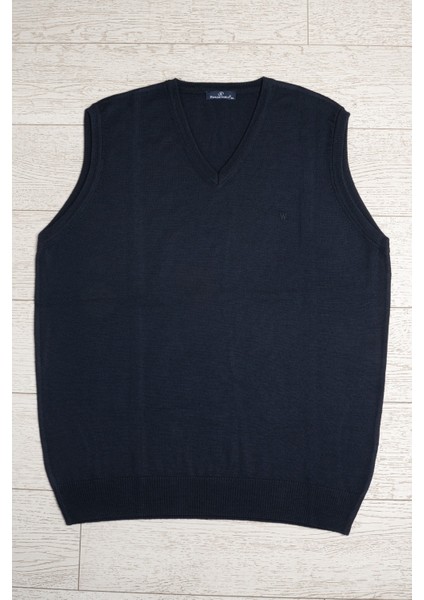 V Yaka Battal (Büyük Boy) Yünlü Kolsuz Triko Süveter modelleri