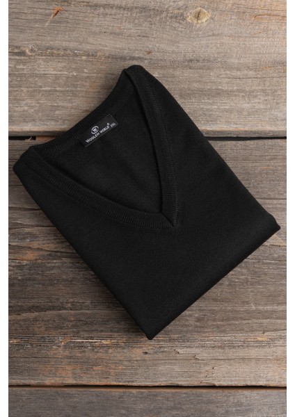 V Yaka Battal (Büyük Boy) Yünlü Kolsuz Triko Süveter