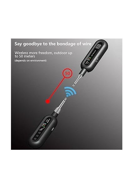 Kablosuz Gitar Temi 6.35MM ve 3.5mm Çift Fişli Gitar Verici Alıcı Seti Gitar Bas Elektrik Aletleri Için Uhf Ayarlanabilir Tak ve Çalıştır Uzun Mesafe Gerçek Zamanlı Iletim modelleri