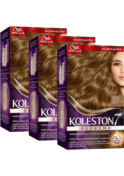 Wella Koleston Supreme Saç Boyası 7/0 Kumral X3&apos;lü