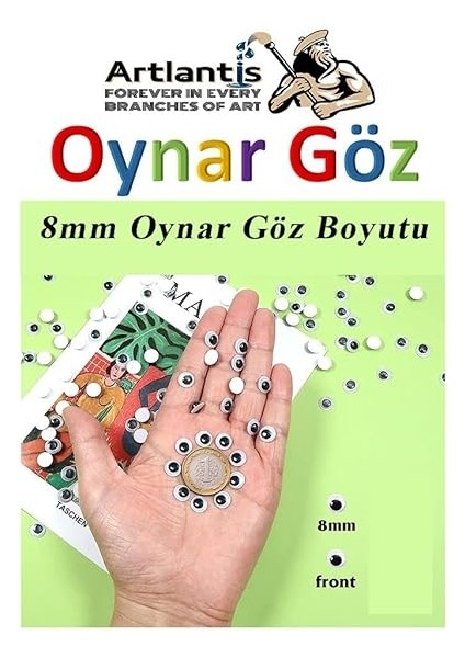 Göz Siyah 8 mm 50 Li 1 Paket Oynayan Göz 8mm Hobi Tasarım Anasınıfı Kreş Etkinlik Elişi modelleri
