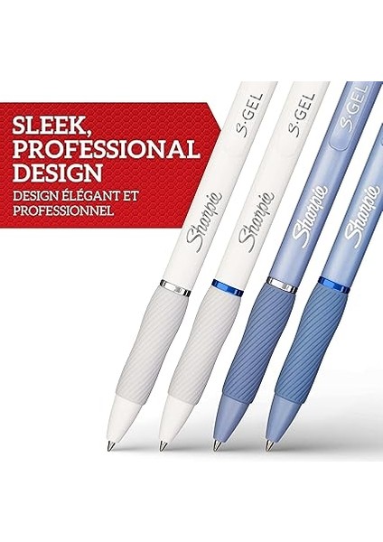 S-Gel Jel Kalem 0.7 mm Uç, Buz Mavisi & Beyaz Inci 4'lü Paket, Siyah & Mavi Mürekkep fiyatları