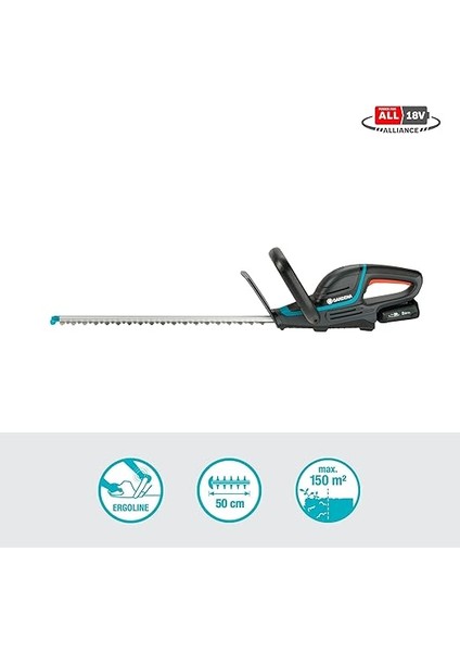 Comfortcut 50/18V-P4A Pilli Çit Budama, Ergonomik Saplı, Darbe Korumalı, Daha Iyi Kullanım Için Azaltılmış Ağırlık, P4A 18V Pil Dahil (14730-20) fırsatları