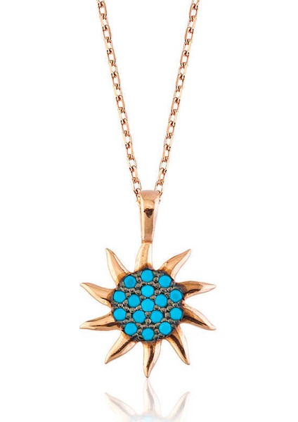 Gümüş Güneş Bayan Kolye