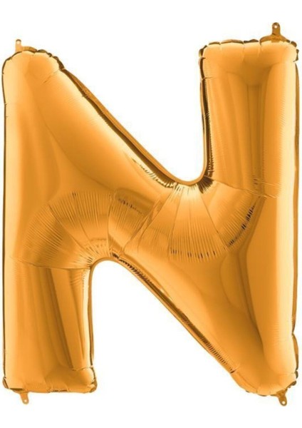 N Harf Altın Folyo Balon 102CM