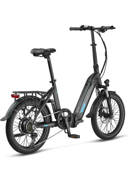 Kronos Elektrikli Katlanır Bisiklet 390H Hyd 20 Jant 7 Vites Mat Siyah Mavi fiyatları