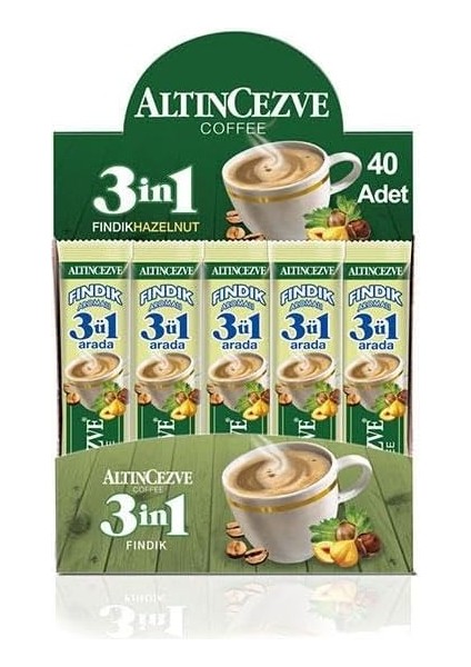 Altıncezve 3ü1 Arada Üçü Bir Arada Fındıklı 40′lı Paket (Tek Içimlik) 15 gr x 40 Adet